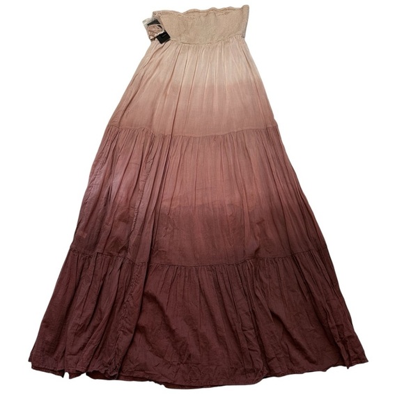 Mossimo Size Small Shades of Brown Ombre Long Maxi Dress Skirt Removable Straps - Picture 12 of 15
